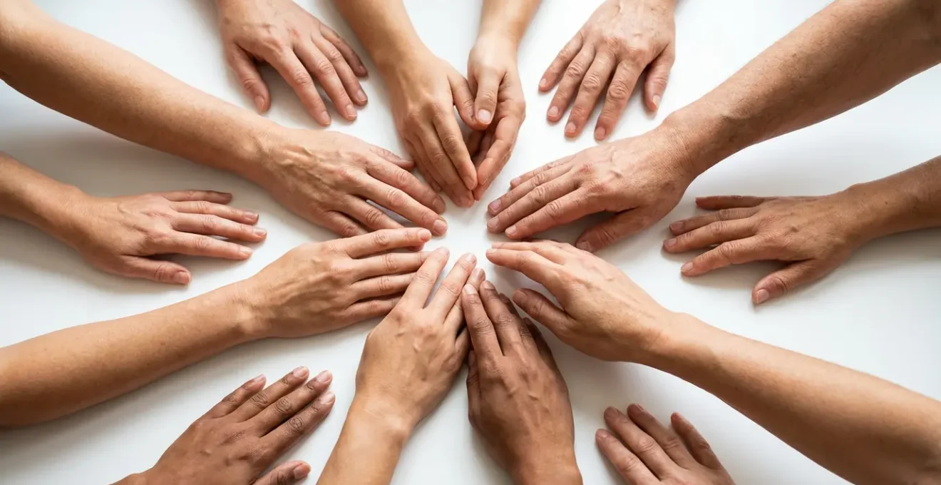 Représentation métaphorique du biome social avec des connexions humaines de différentes intensités