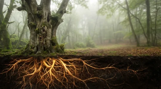 Vue d'ensemble d'un arbre aux racines profondes révélant la complexité des maladies chroniques