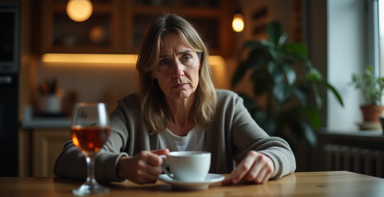 Représentation visuelle des dangers du mélange alcool et plantes sédatives