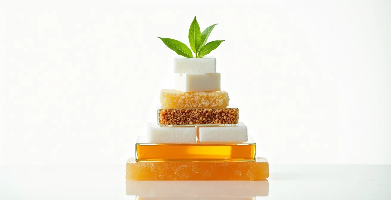 Pyramide visuelle des édulcorants classés par impact inflammatoire